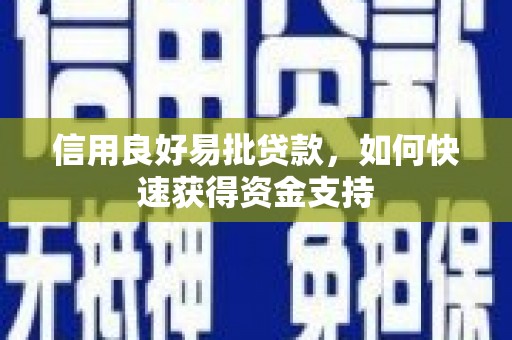 神冈信用良好易批贷款，如何快速获得资金支持